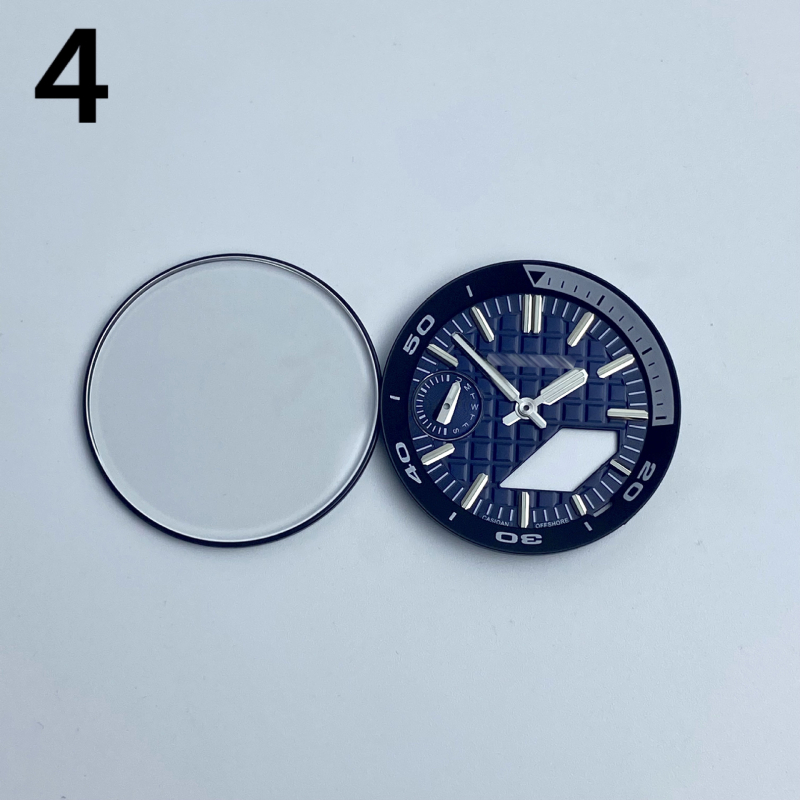 GA2100 modifikācijas komplekts pulkstenim — metāla ciferlats, iekšējais ēnas gredzens, rokas, safīra kristāls, četrdaļīgs komplekts