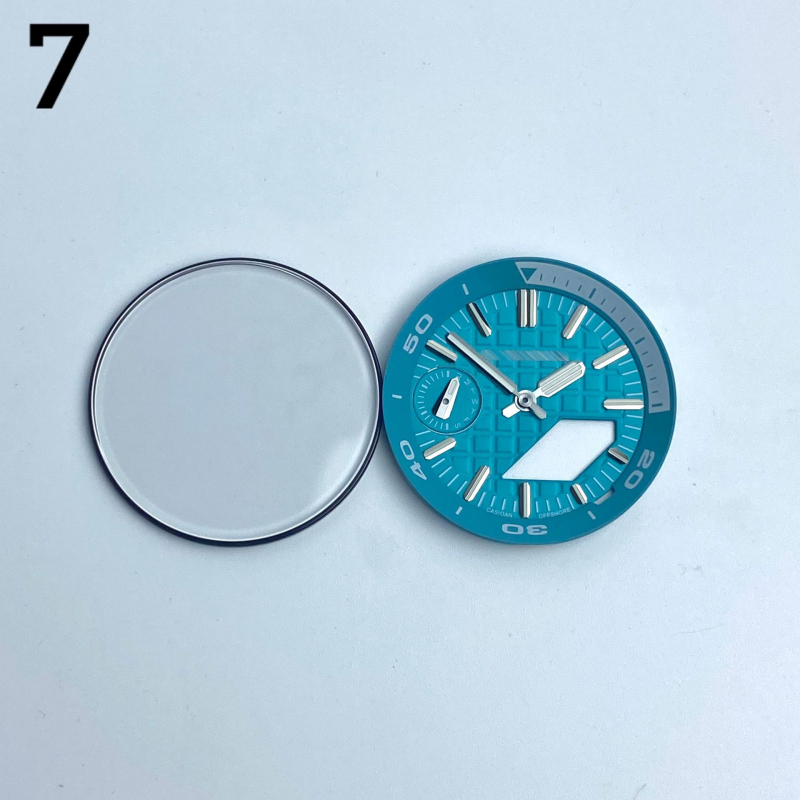 GA2100 modifikācijas komplekts pulkstenim — metāla ciferlats, iekšējais ēnas gredzens, rokas, safīra kristāls, četrdaļīgs komplekts