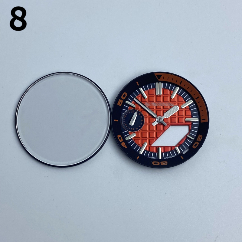 GA2100 modifikācijas komplekts pulkstenim — metāla ciferlats, iekšējais ēnas gredzens, rokas, safīra kristāls, četrdaļīgs komplekts