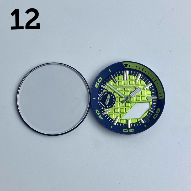 GA2100 modifikācijas komplekts pulkstenim — metāla ciferlats, iekšējais ēnas gredzens, rokas, safīra kristāls, četrdaļīgs komplekts