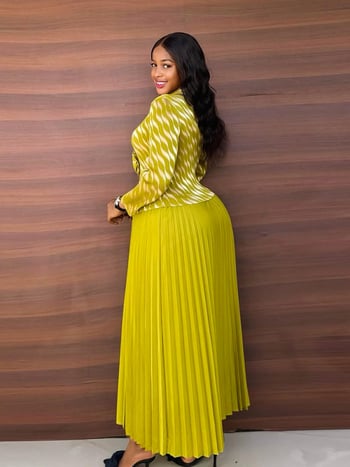 Γυναικείο φόρεμα με ζέμπρα εκτύπωση, σιφόν, πλισέ, μακρύ μήκος, μακριά μανίκια