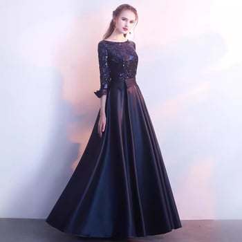 Дълга вечерна рокля от Mulberry Silk + Tussah Silk, дълги ръкави, дълъг силует, подходяща за банкет и годишна гала, пролет 2025