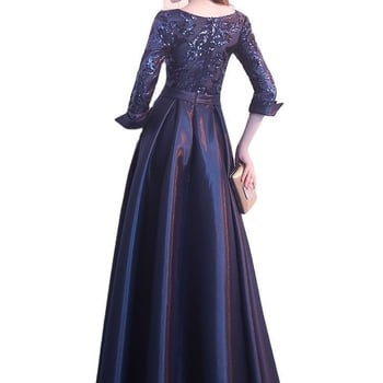 Дълга вечерна рокля от Mulberry Silk + Tussah Silk, дълги ръкави, дълъг силует, подходяща за банкет и годишна гала, пролет 2025