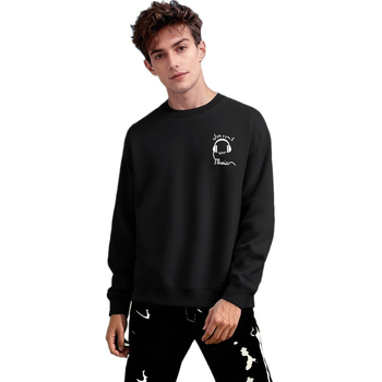 Duks bez kapulje s flis podstavom, slobodan kroj, dugi rukavi, pamuk