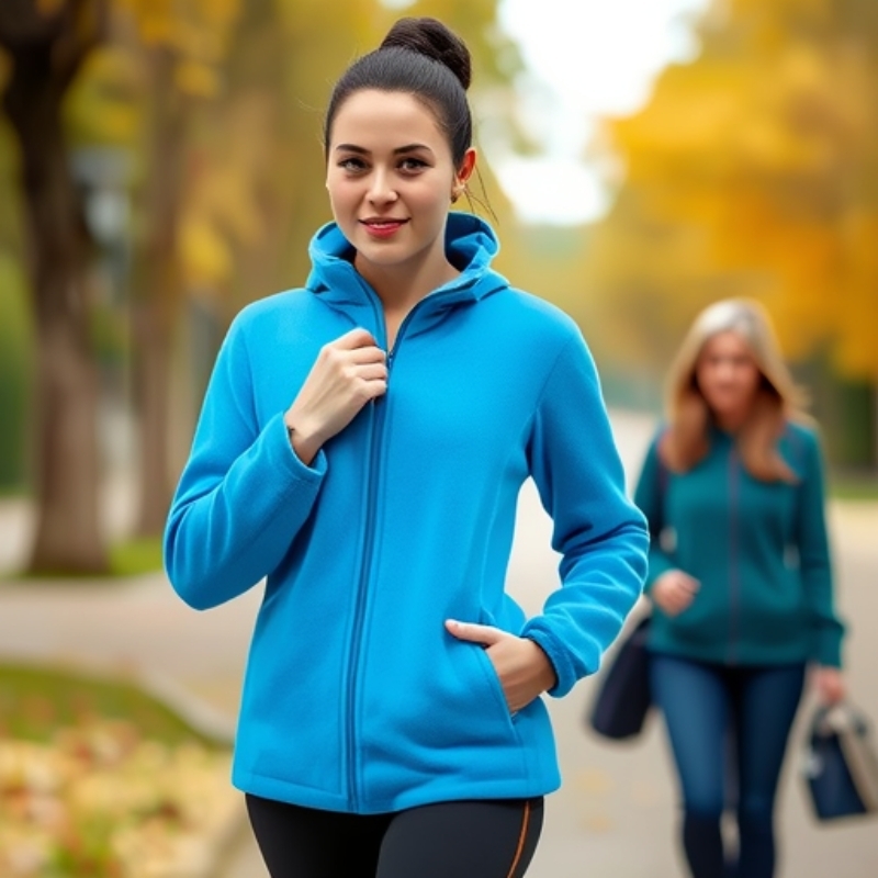 Youmu fliso striukė su gobtuvu, kardigan stiliaus, vėjo atspari, unisex