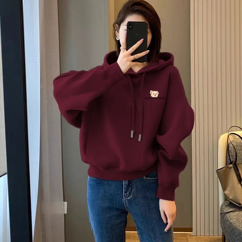 Ženski hoodie od chenille s flecom i spandeksom, tiskom, proljeće 2025