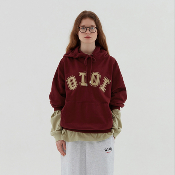 Női koreai stílusú kapucnis pulóver, szöveges mintával, laza szabás, vastag pamut, hímzés