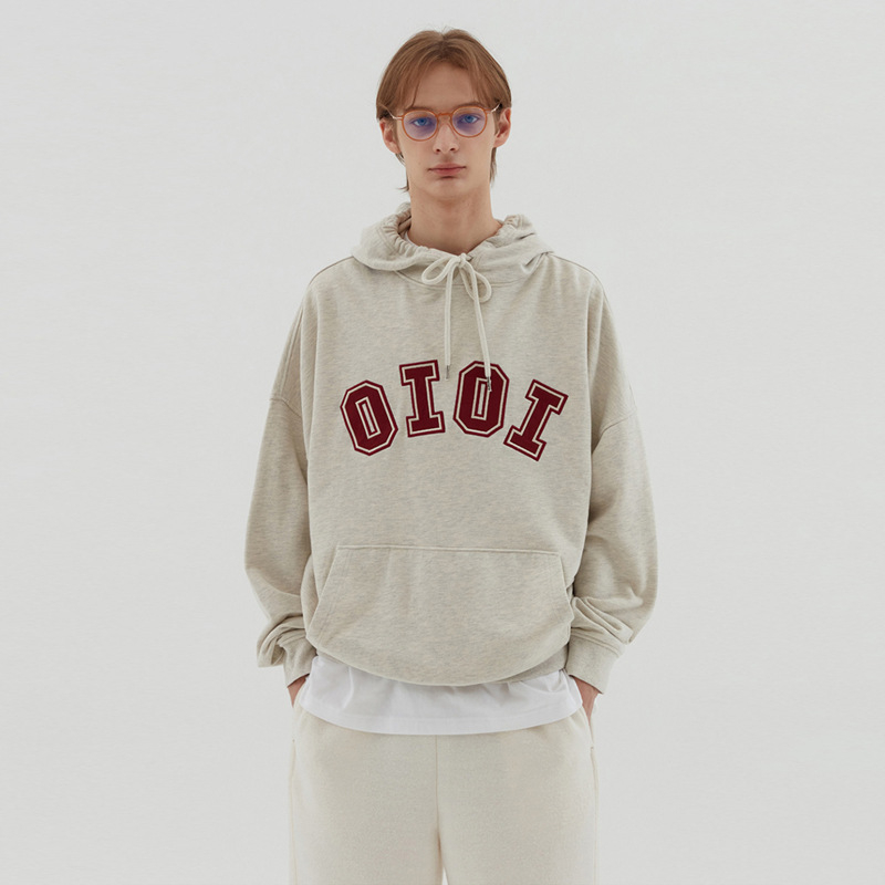 Női koreai stílusú kapucnis pulóver, szöveges mintával, laza szabás, vastag pamut, hímzés