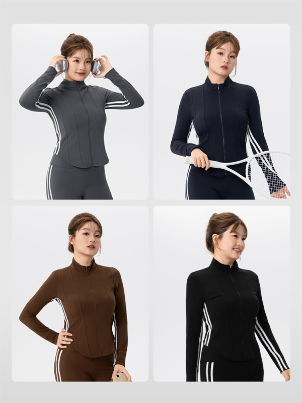 Плюс размер спортен комплект за дами - две части, топ с дълъг ръкав в стил кардиган и клеш панталони, 80% найлон + 20% спандекс, есенно-зимна 2025, подходящ за йога и пилатес