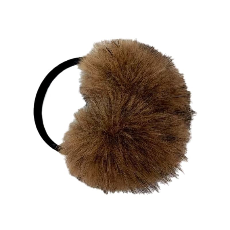 Ausu pušķi no mākslīgās lapsas kažokādas, pūkaini auss aizsargi, sejas optiski sašaurinošs dizains, silti un izturīgi pret salu