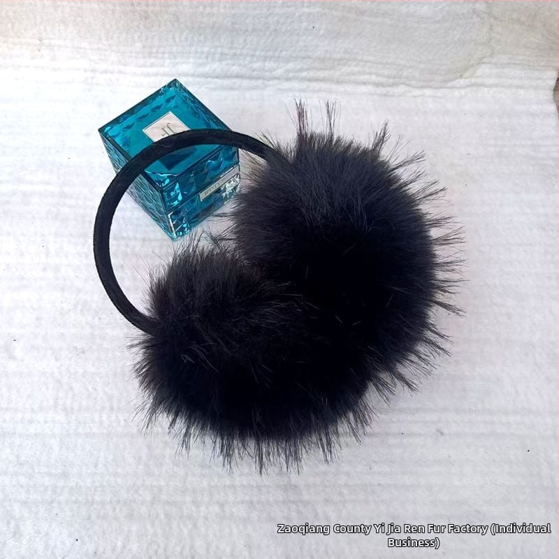 Ausu pušķi no mākslīgās lapsas kažokādas, pūkaini auss aizsargi, sejas optiski sašaurinošs dizains, silti un izturīgi pret salu