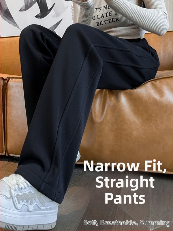 Kasdieninės tiesios kelnės, 3/4 ilgio, aukštas liemuo, medvilnės mišinio audinys, ruduo 2025 Royal Sister stilius