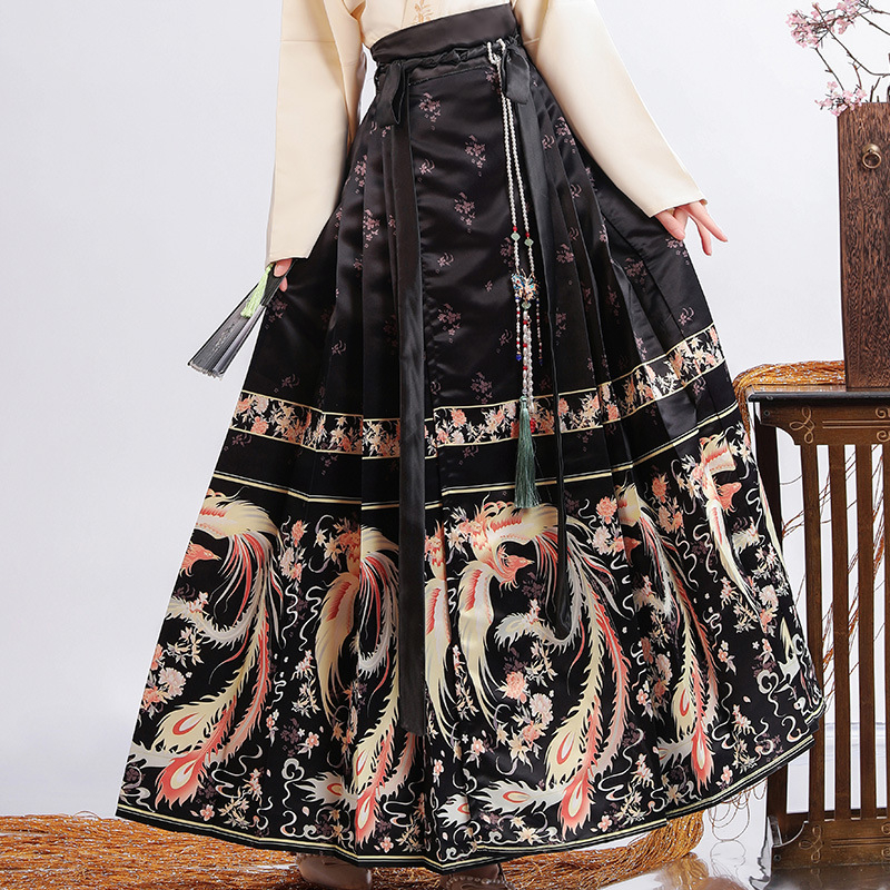 Ženski Hanfu set za proljeće-ljeto, našiven mrežasti materijal, poliester, suknja konjskog lica