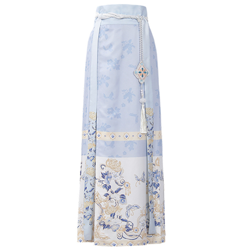 Ženski Hanfu set za proljeće-ljeto, našiven mrežasti materijal, poliester, suknja konjskog lica