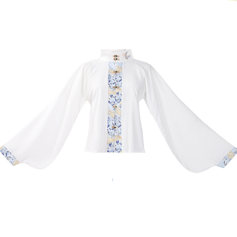 Ženski Hanfu set za proljeće-ljeto, našiven mrežasti materijal, poliester, suknja konjskog lica