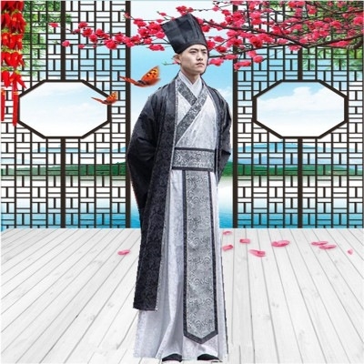 Muška Hanfu duga haljina u stilu dinastije Song, učenjak, kostim za film i pozornicu, Jiangnan talent stil