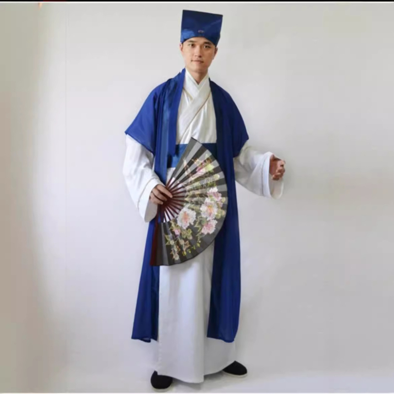 Muška Hanfu duga haljina u stilu dinastije Song, učenjak, kostim za film i pozornicu, Jiangnan talent stil
