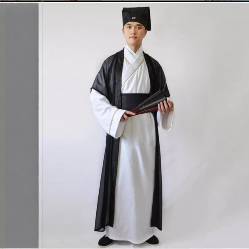 Muška Hanfu duga haljina u stilu dinastije Song, učenjak, kostim za film i pozornicu, Jiangnan talent stil