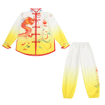 Vaikų kovos menų apranga pasirodymams – Tai Chi/Kung Fu treniruočių komplektas, keturiais kryptimis ištempiamas audinys Spandex 95%+