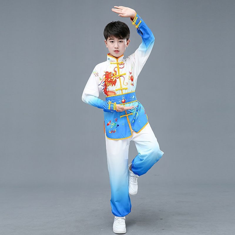 Vaikų kovos menų apranga pasirodymams – Tai Chi/Kung Fu treniruočių komplektas, keturiais kryptimis ištempiamas audinys Spandex 95%+