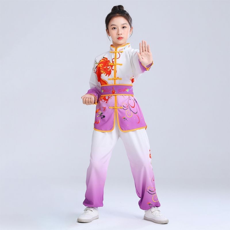Vaikų kovos menų apranga pasirodymams – Tai Chi/Kung Fu treniruočių komplektas, keturiais kryptimis ištempiamas audinys Spandex 95%+