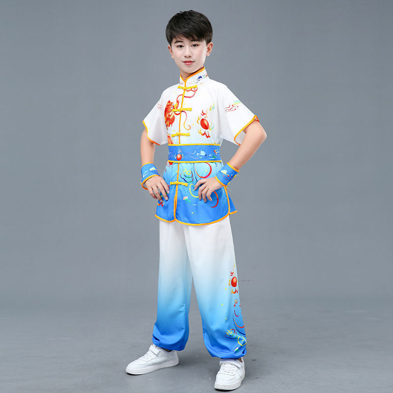 Vaikų kovos menų apranga pasirodymams – Tai Chi/Kung Fu treniruočių komplektas, keturiais kryptimis ištempiamas audinys Spandex 95%+