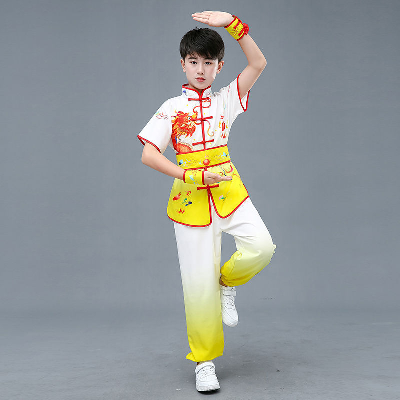 Vaikų kovos menų apranga pasirodymams – Tai Chi/Kung Fu treniruočių komplektas, keturiais kryptimis ištempiamas audinys Spandex 95%+