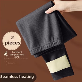 Sievietes apkures termiskie legingi ar flīsa iekšpuse, bezšuvju, bieza poliestera materiāls