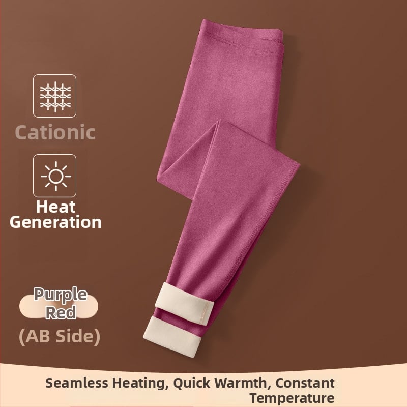 Sievietes apkures termiskie legingi ar flīsa iekšpuse, bezšuvju, bieza poliestera materiāls