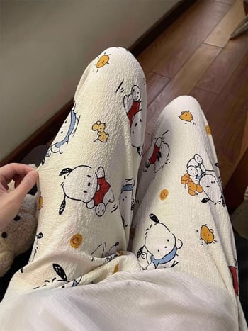 Дамски къси панталони от полиестер, тънък плат, средна талия, тай-дай принт – летни леки домашни панталони