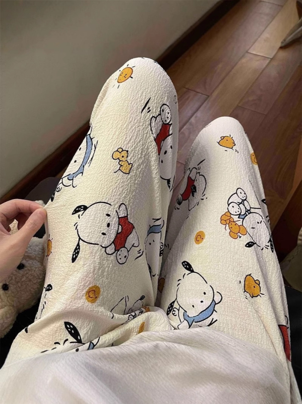 Дамски къси панталони от полиестер, тънък плат, средна талия, тай-дай принт – летни леки домашни панталони