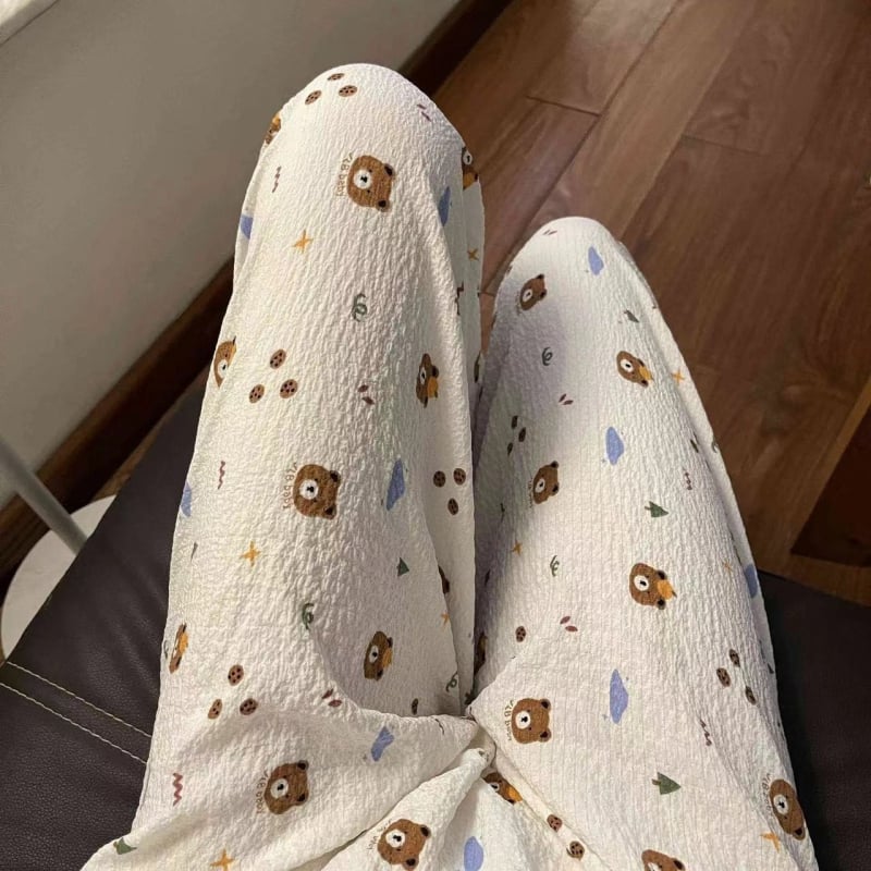 Дамски къси панталони от полиестер, тънък плат, средна талия, тай-дай принт – летни леки домашни панталони