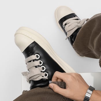 Platforminiai batai vyrams su apvalia nosimi, gumine padas, žemas viršus ir žemas kulnas (1–3 cm)