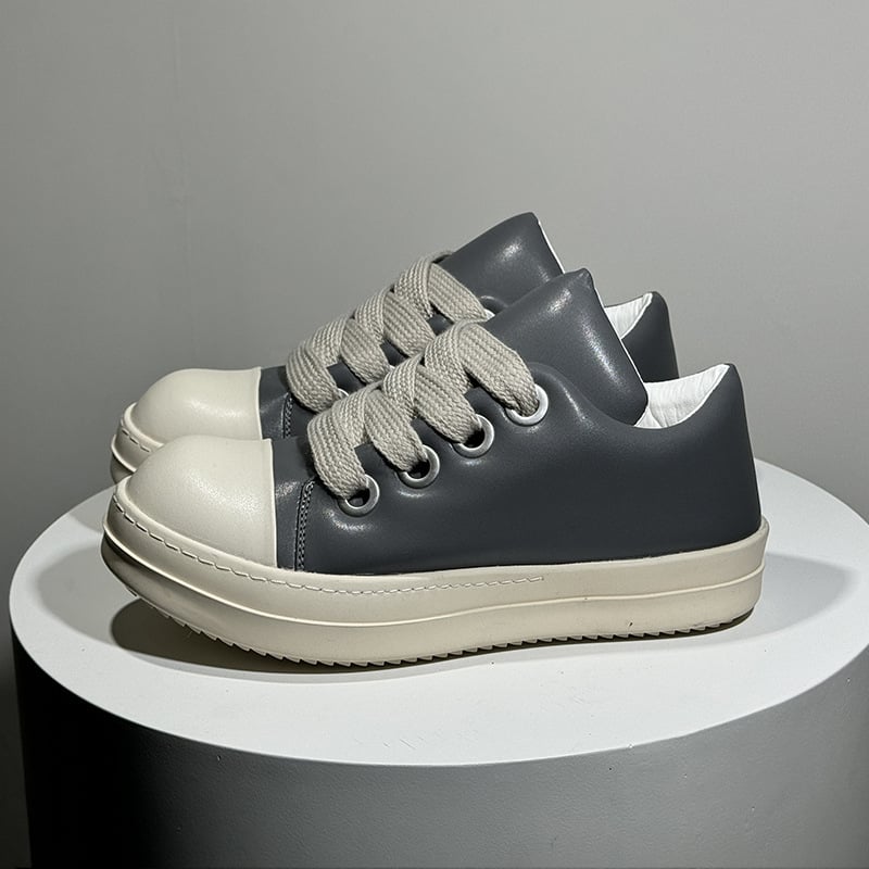 Platforminiai batai vyrams su apvalia nosimi, gumine padas, žemas viršus ir žemas kulnas (1–3 cm)