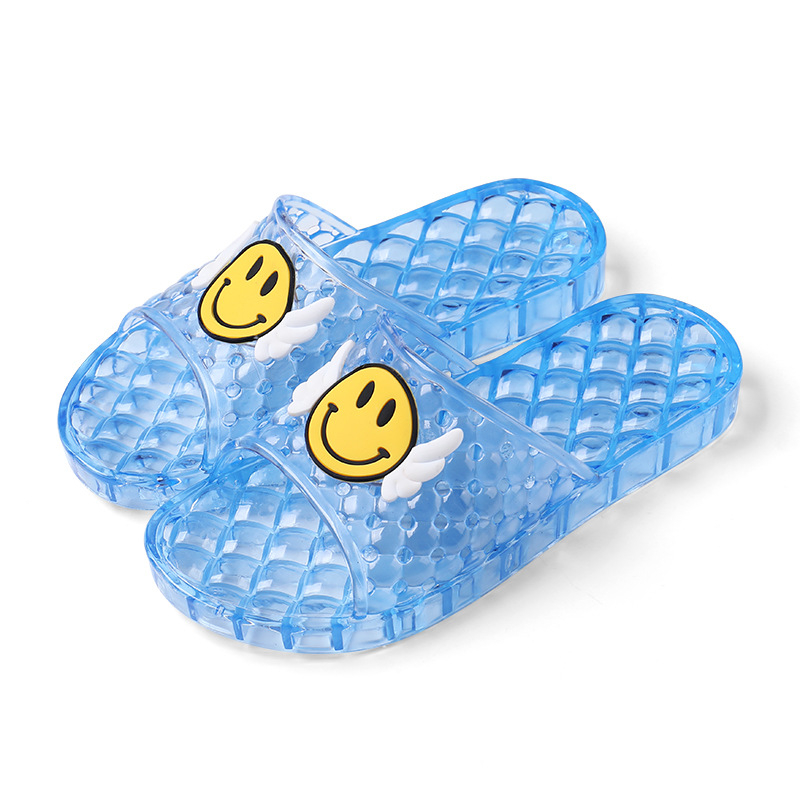 Moteriški anti-slydimo šlepetės voniai su PVC viršumi ir padu, skaidrus kristalų dizainas, kvėpuojančios, greitai džiūstantys