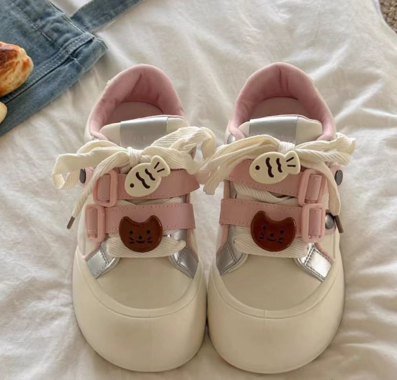 Pantofi sport din pânză, talpă din cauciuc vulcanizat, cu șireturi, stil coreean, PU partea superioară