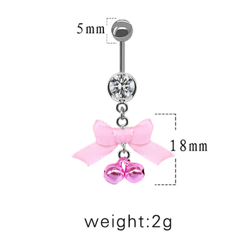 Köldökszép masni alakú ékszer, gyerekes, uniszex stílus; anyag: cinkötvözet; forma: masni; csomagolás: egyedi csomagolás.