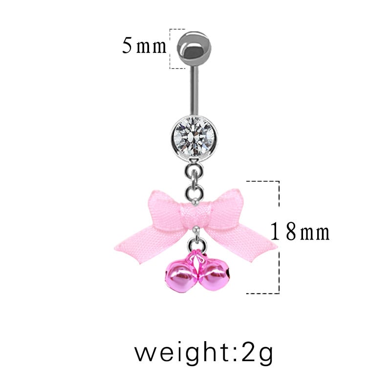 Köldökszép masni alakú ékszer, gyerekes, uniszex stílus; anyag: cinkötvözet; forma: masni; csomagolás: egyedi csomagolás.