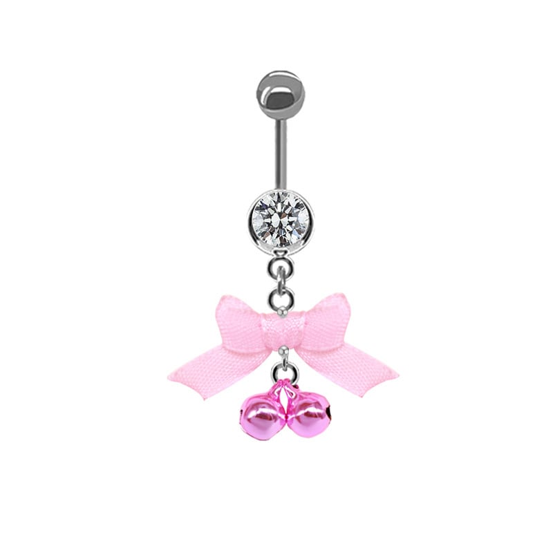 Köldökszép masni alakú ékszer, gyerekes, uniszex stílus; anyag: cinkötvözet; forma: masni; csomagolás: egyedi csomagolás.