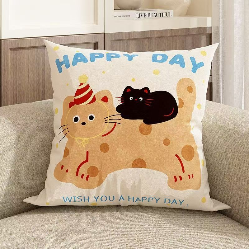 Slatka karikatura životinja jastuk, dekorativni jastuk, uklonjiva i periva navlaka, PP pamuk punjenje, crtani stil