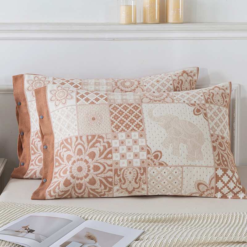 Jastučnica sa bočnim zatvaračem, 100% pamuk, džakard uzorak tkanine, boje niti