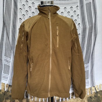 Kapucota fleece striukė lauko sportams, tinklo raštas, fleece pamušalas, universalus.