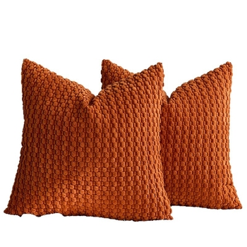 Corduroy navlaka jastuka s unutarnjim jezgrom — lumbalni jastuk za kauč i spavaću sobu, poliester navlaka, PP pamuk punjenje, šivanje splicing, moderan minimalistički stil