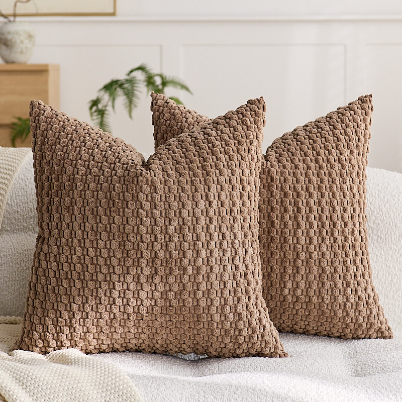 Corduroy navlaka jastuka s unutarnjim jezgrom — lumbalni jastuk za kauč i spavaću sobu, poliester navlaka, PP pamuk punjenje, šivanje splicing, moderan minimalistički stil