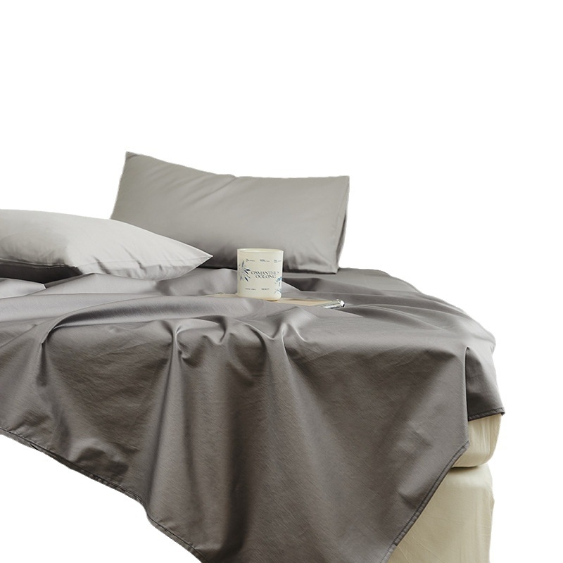 Fitted sheet s madracnim zaštitom, 100S satenski pamuk, jednobojan, za krevet 1,5 m