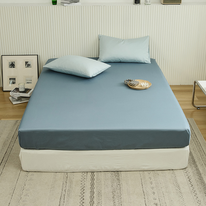 Fitted sheet s madracnim zaštitom, 100S satenski pamuk, jednobojan, za krevet 1,5 m