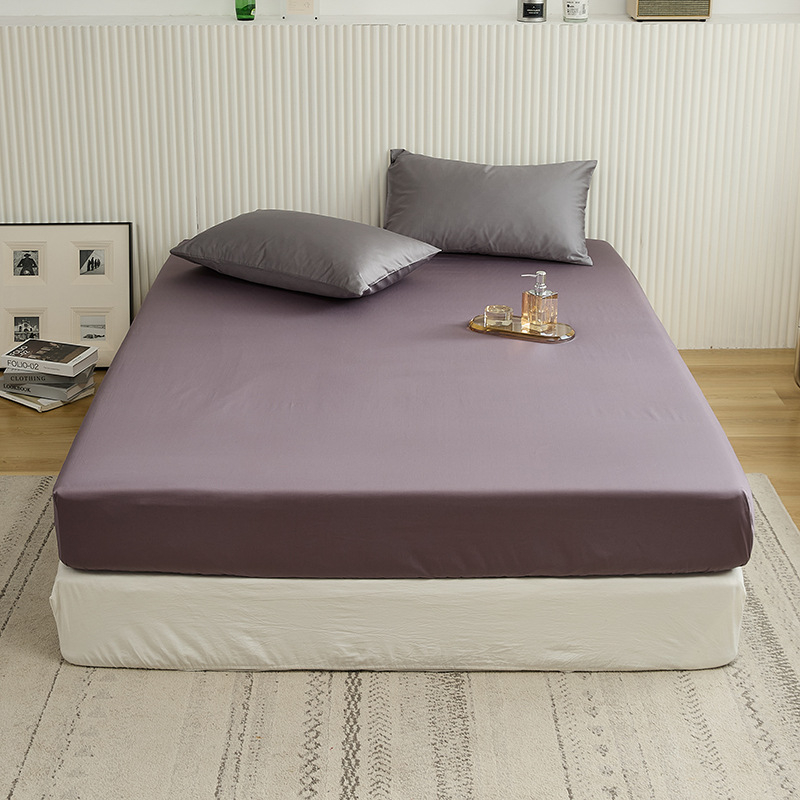 Fitted sheet s madracnim zaštitom, 100S satenski pamuk, jednobojan, za krevet 1,5 m