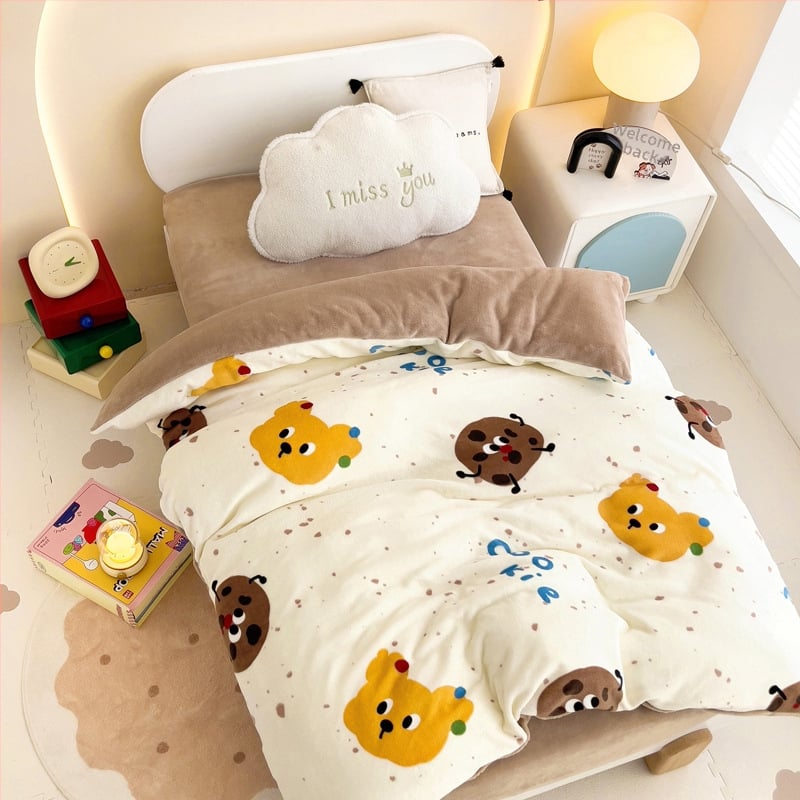 Gyerekeknek paplanhuzat - Geometriai és mesefigurás mintázat, reaktív nyomtatás, 300–500 g