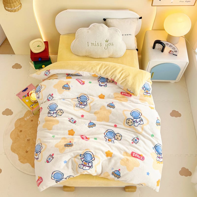 Gyerekeknek paplanhuzat - Geometriai és mesefigurás mintázat, reaktív nyomtatás, 300–500 g