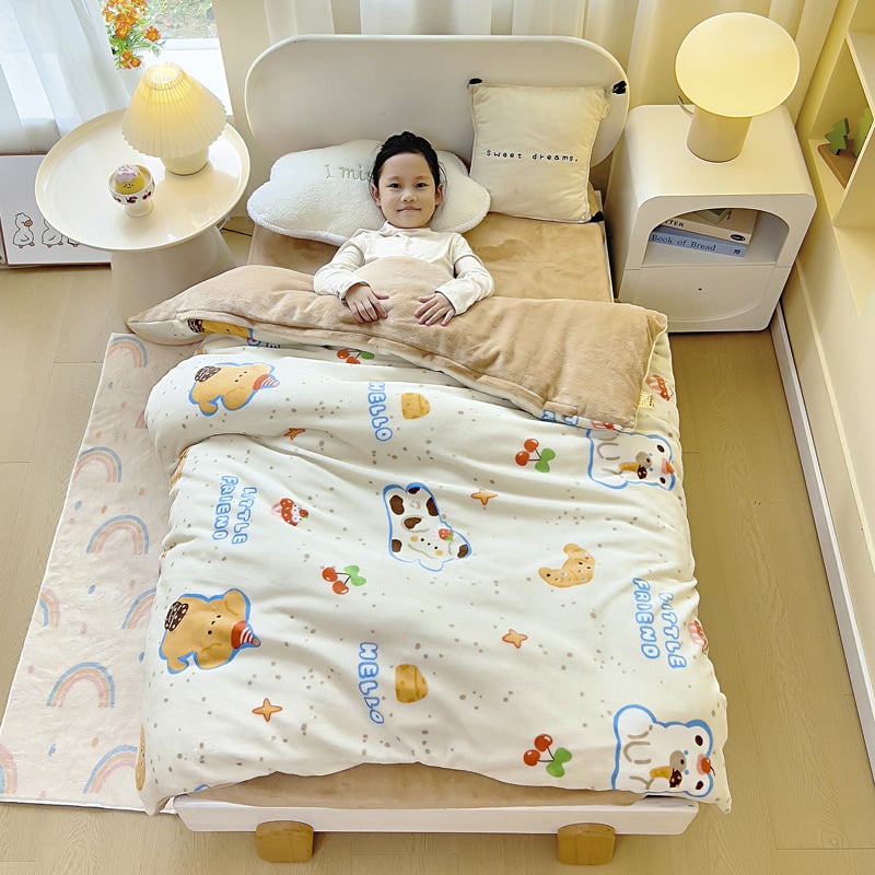 Gyerekeknek paplanhuzat - Geometriai és mesefigurás mintázat, reaktív nyomtatás, 300–500 g